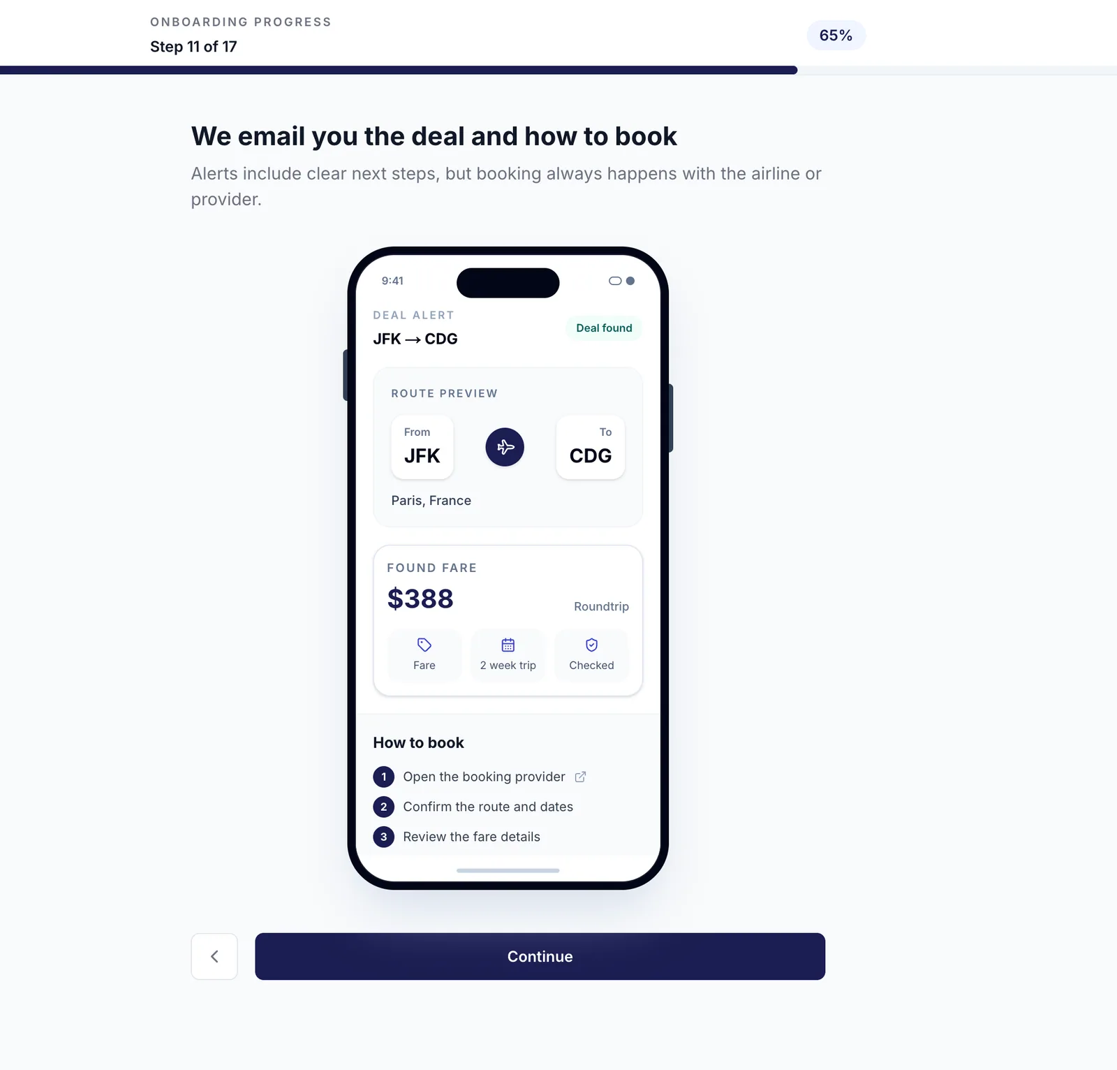 Deal scanner email alert screenshot
